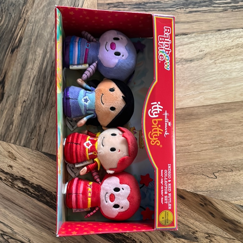 Hallmark Red and Purple Stuffed Animals Plush Set